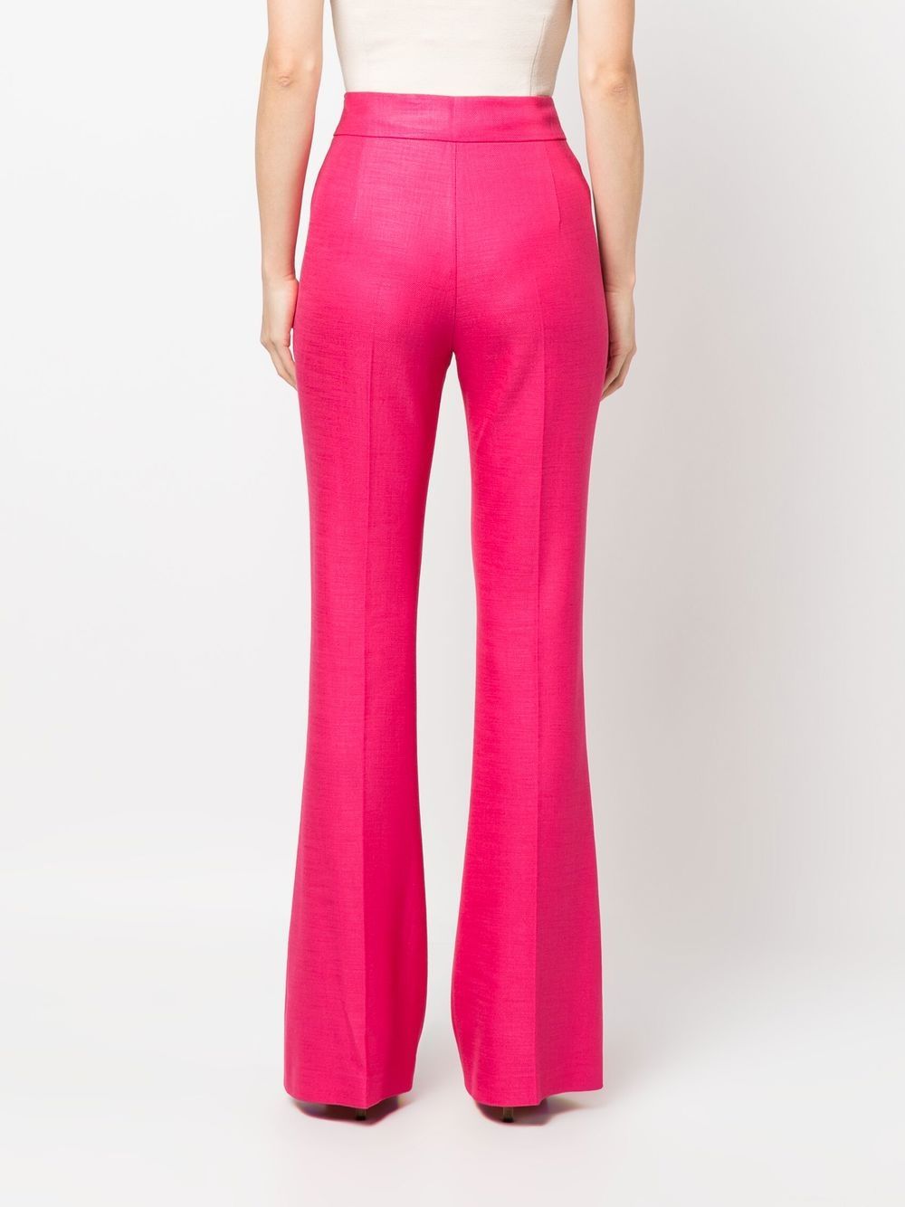 Shop Genny High-waist Flared Trousers In Pink