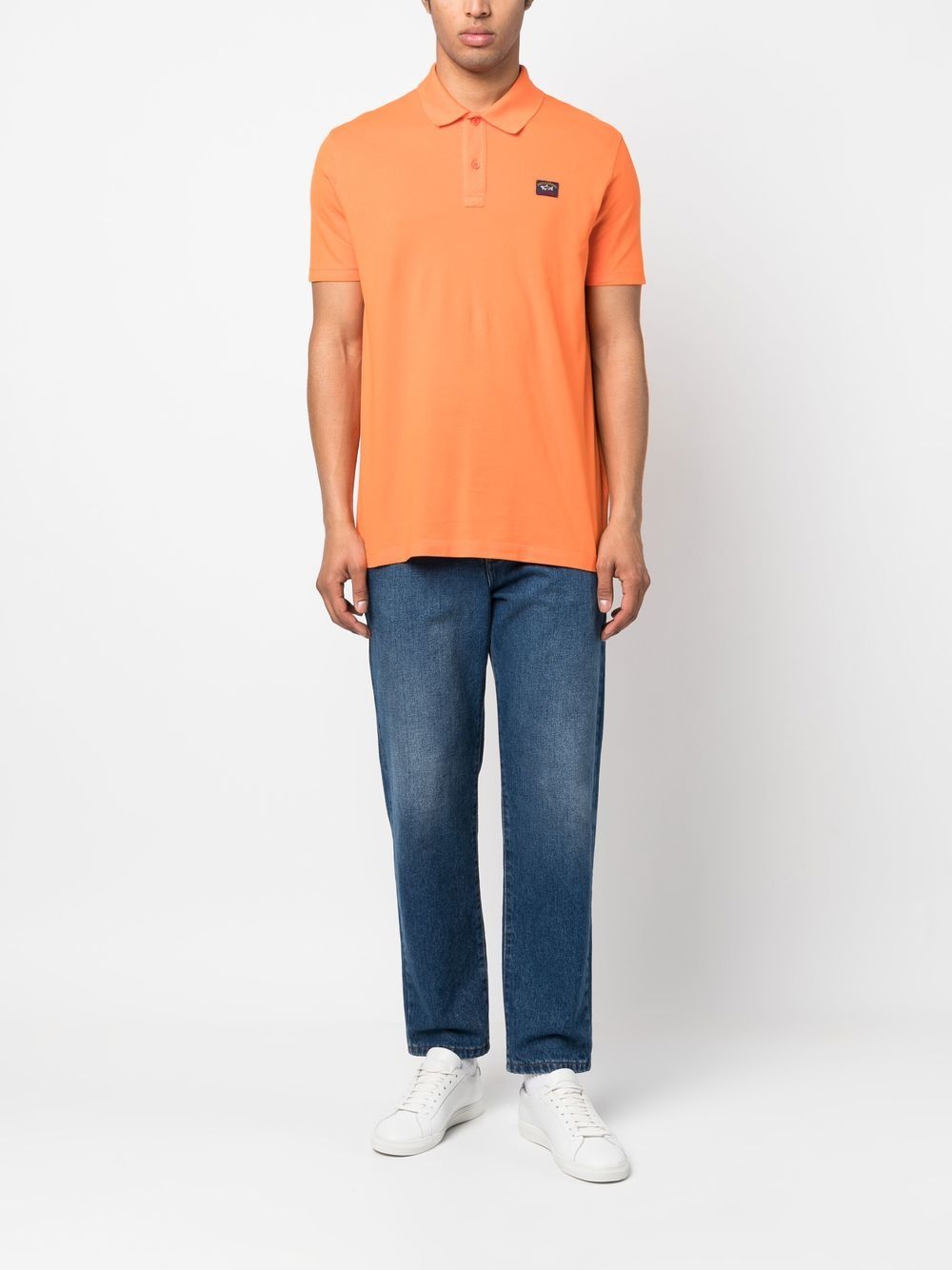 Paul & Shark Poloshirt met logopatch - Oranje