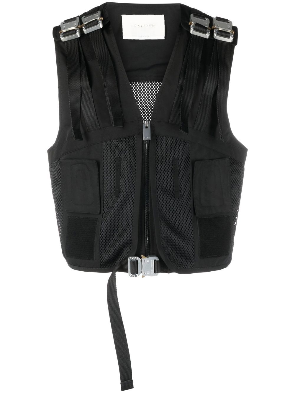 buckle-fastening fitted gilet