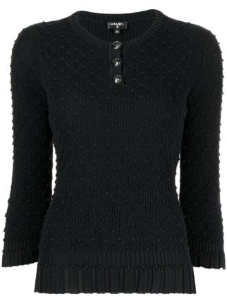 CHANEL Pre-Owned CC-button Knitted Jumper - Farfetch