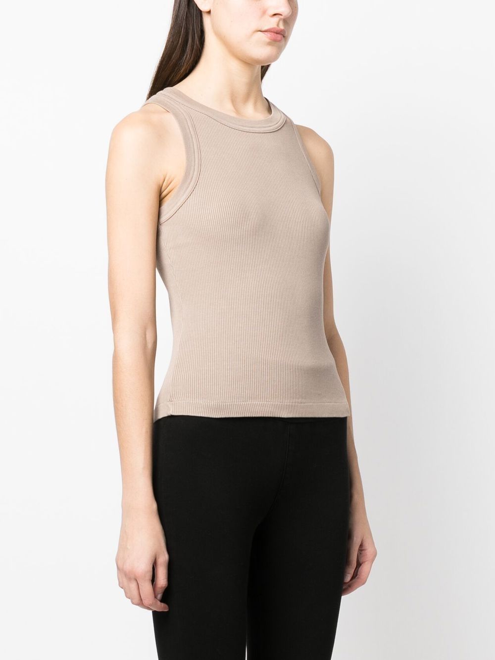 Shop Citizens Of Humanity Sleeveless Ribbed Top In Nude