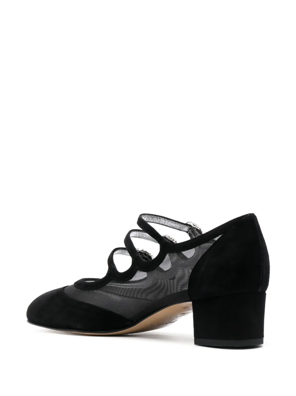 CAREL PARIS MESH-PANELLED SUEDE PUMPS