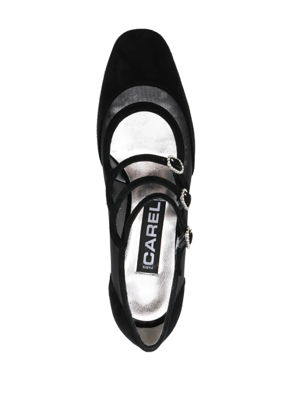 CAREL PARIS MESH-PANELLED SUEDE PUMPS