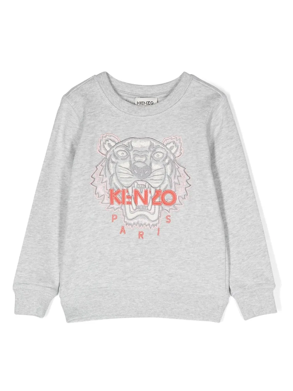 

Kenzo Kids Tiger Head motif cotton sweatshirt - Grey