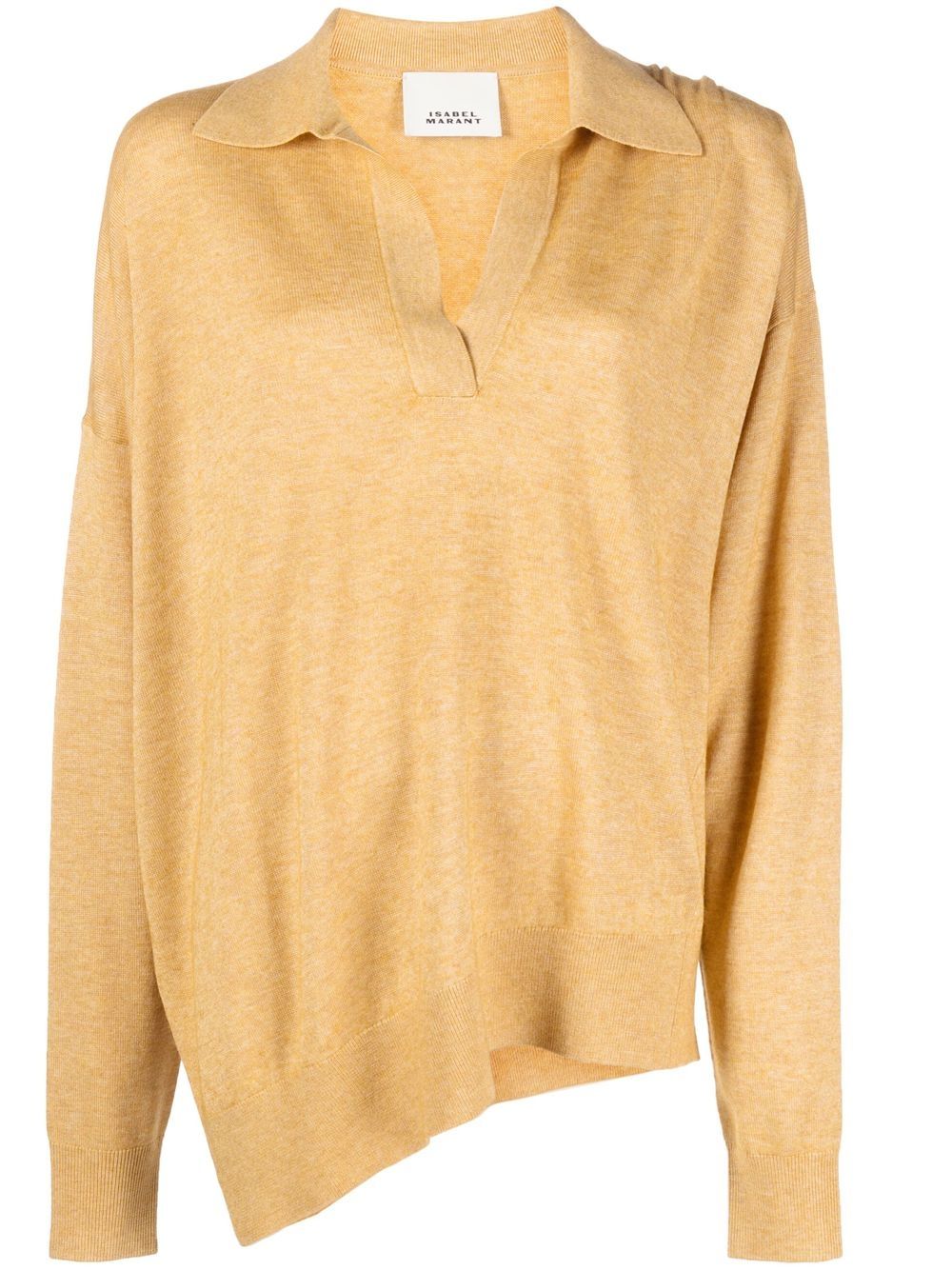 Isabel Marant Spread-collar Knitted Top In Yellow