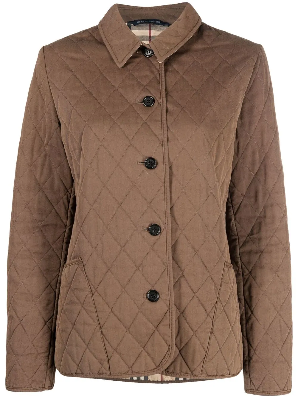 

Burberry Pre-Owned 2010s diamond quilted buttoned jacket - Brown