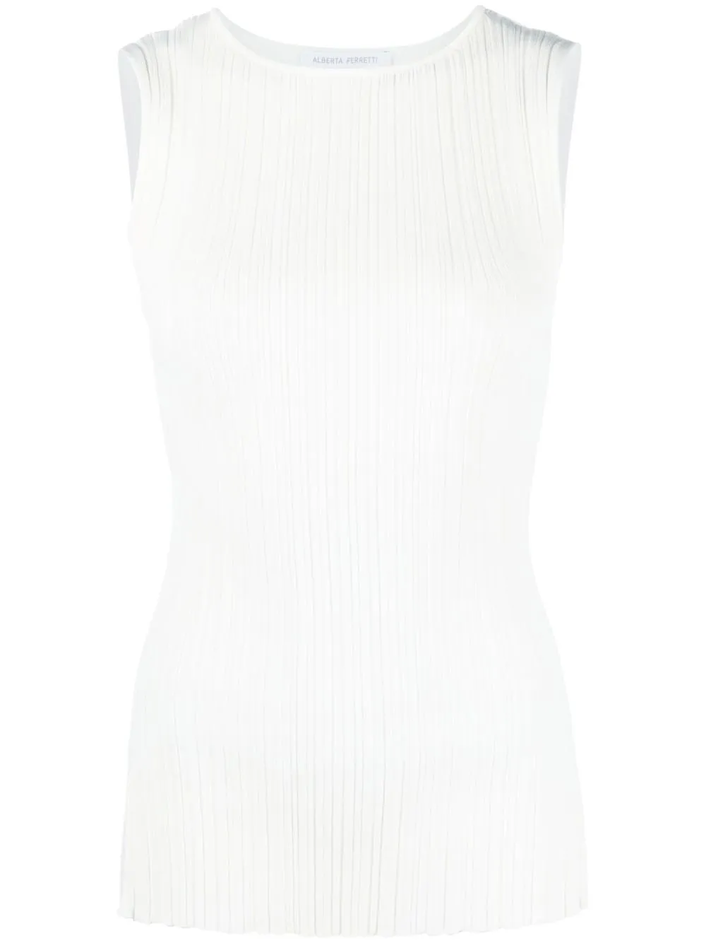 

Alberta Ferretti ribbed knitted top - White