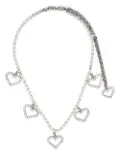 Alessandra Rich crystal heart necklace - Silver