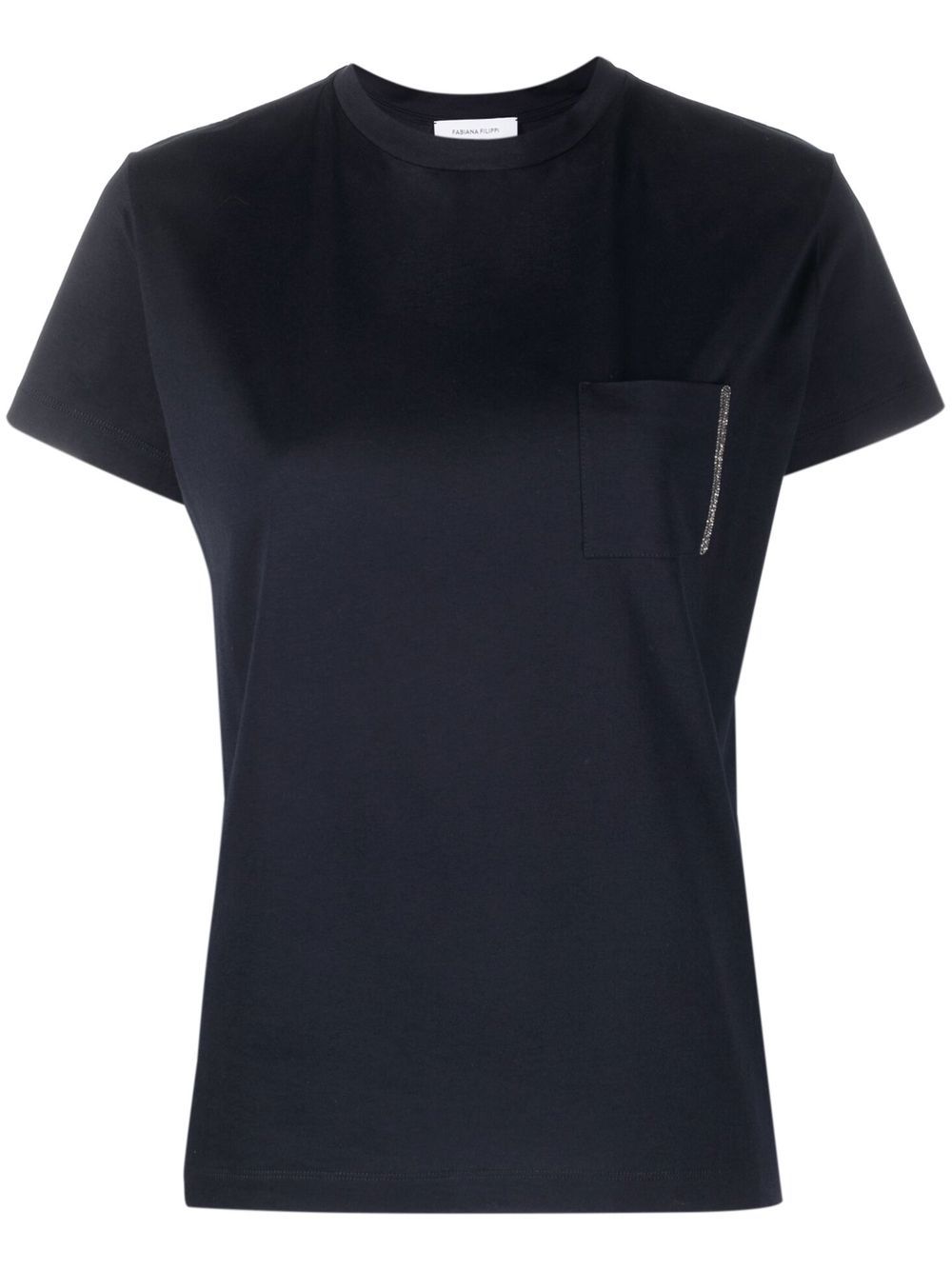 

Fabiana Filippi bead-embellished cotton T-shirt - Blue