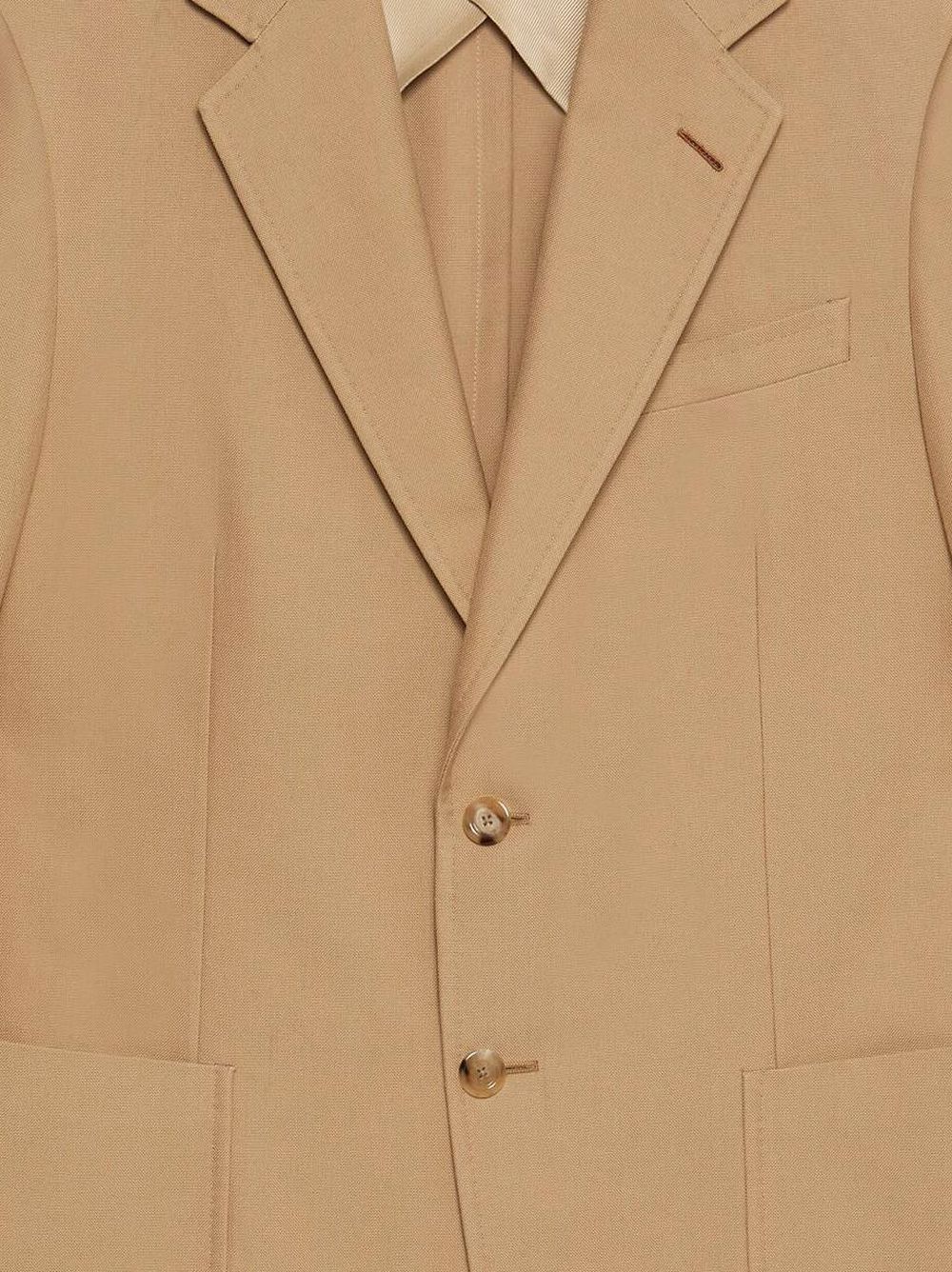 Shop Gucci Single-breasted Cotton Blazer In Nude