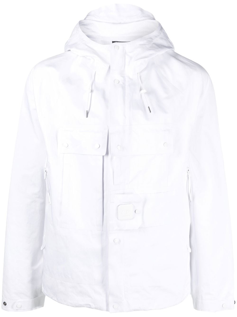 C.p. Company Zip-up Hooded Jacket In White
