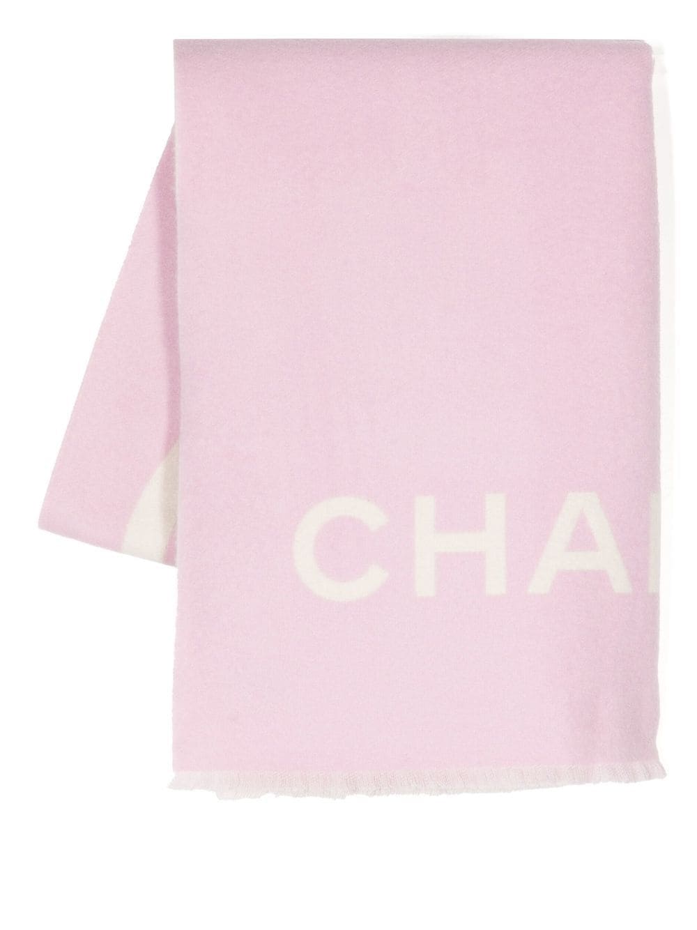 Chanel Pre-owned logo-print Cashmere Scarf - White