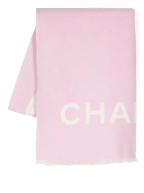 CHANEL Pre-Owned logo-print cashmere scarf