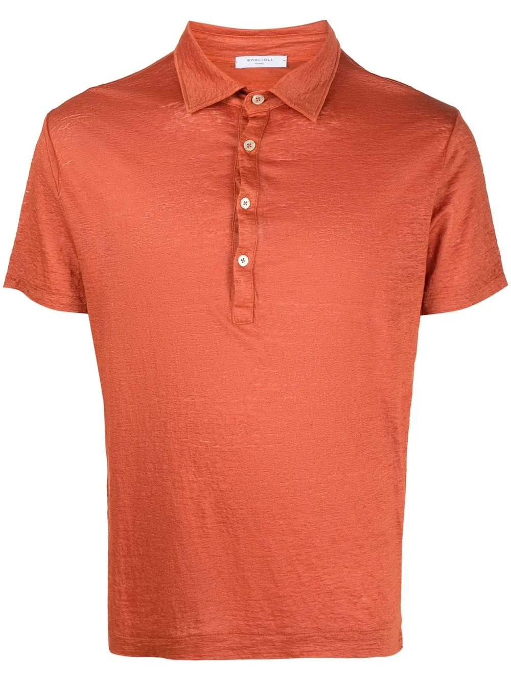 

Boglioli shortsleeved linen polo shirt - Orange