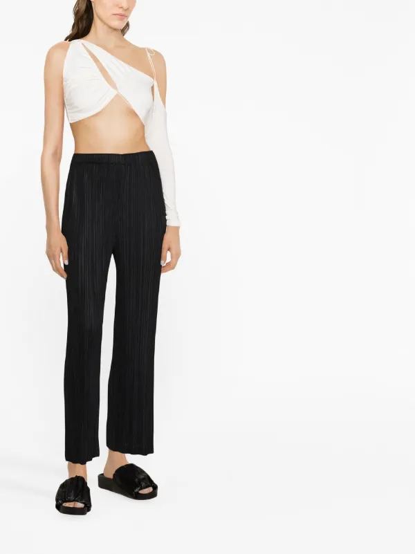 Pleats Please Issey Miyake ストレートパンツ | ブラック | FARFETCH JP
