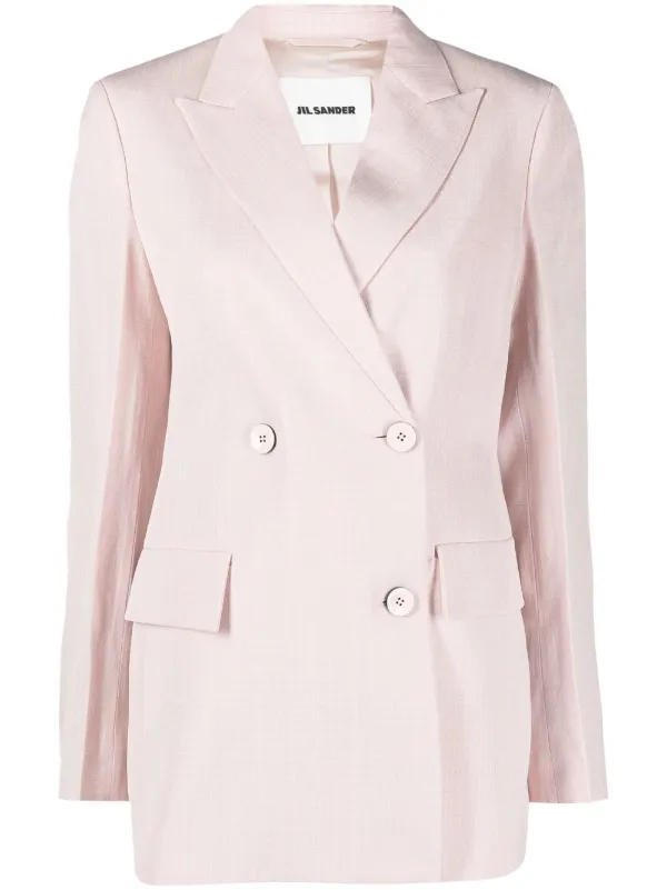 ジャケット JIL SANDER Double breast blazer jacket Pink 19669543_44053823_600.jpg