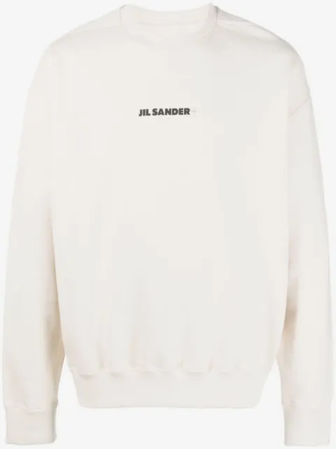 Jil Sander sudadera con cuello redondo y logo estampado