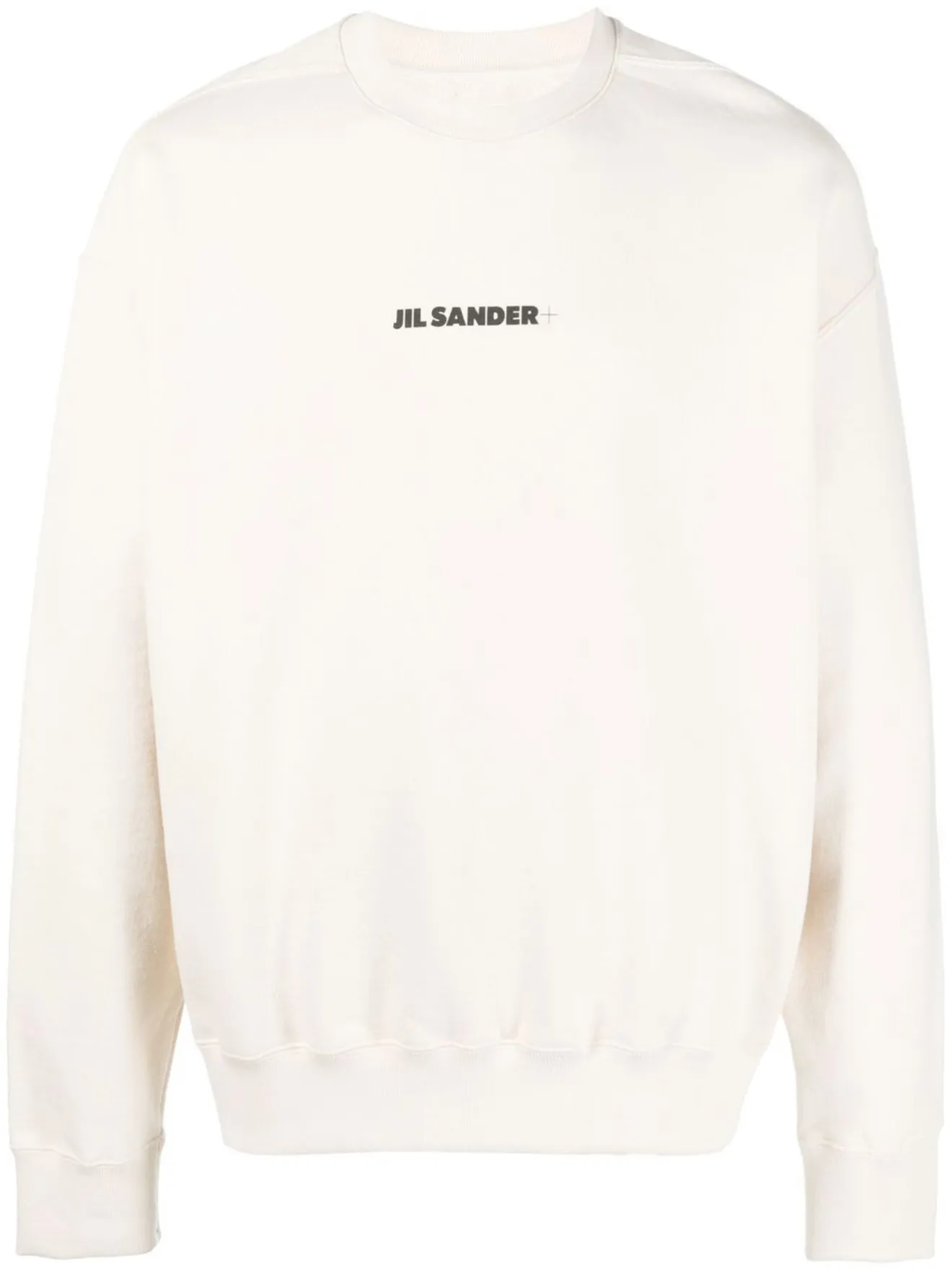 Jil Sander logo-print crew neck sweatshirt neutrals | MODES