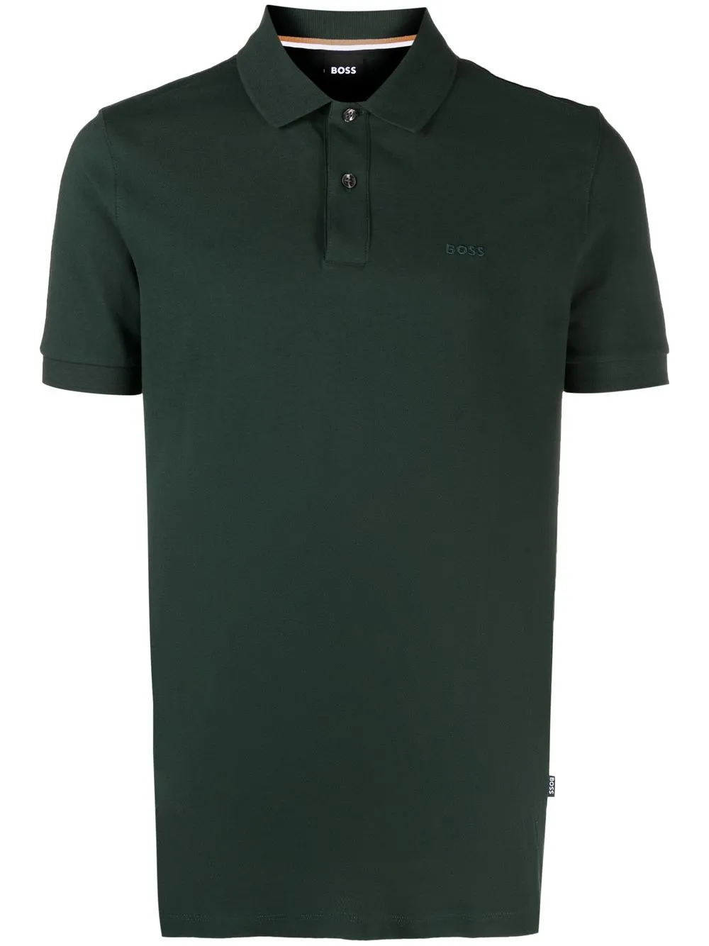 

BOSS logo embroidered polo shirt - Green