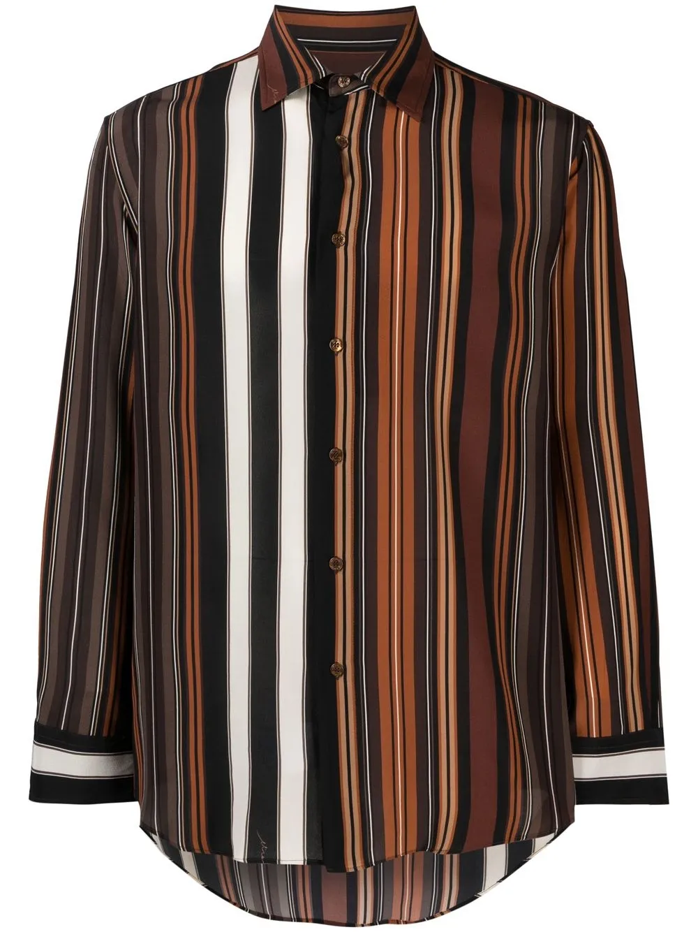 

ETRO striped long-sleeve silk shirt - Brown