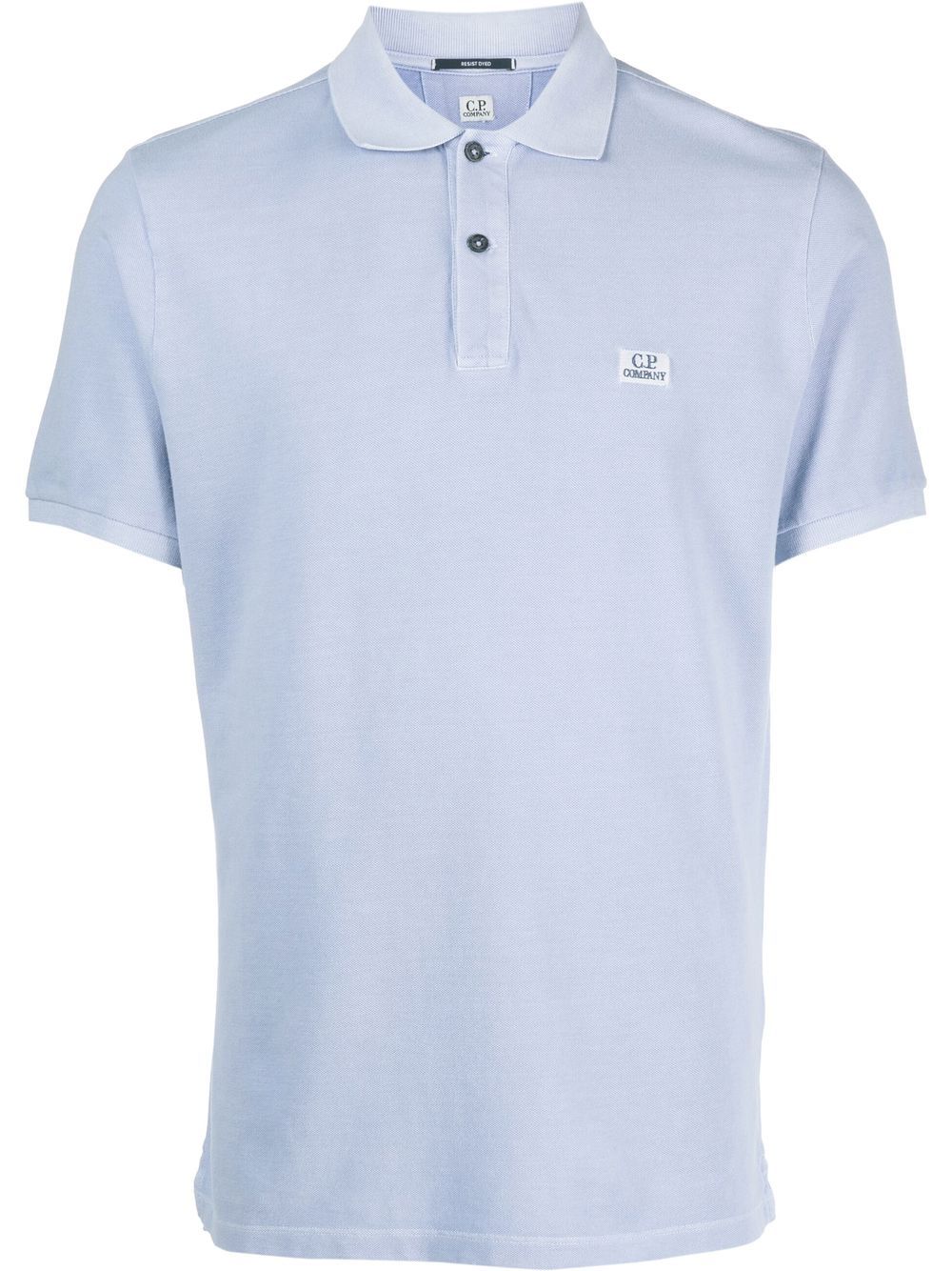Shop C.p. Company Logo-patch Short-sleeved Polo Shirt In Blue