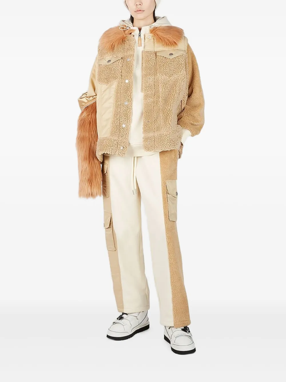 Ugg X Feng Chen Wang Faux-fur Jacket In Nude