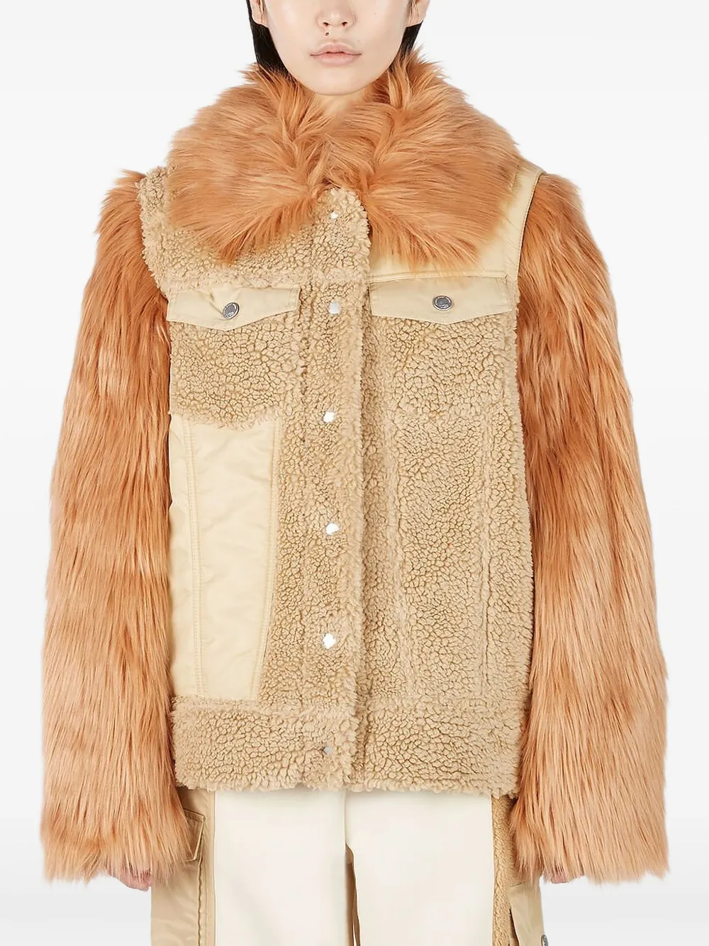 Ugg X Feng Chen Wang Faux-fur Jacket In Nude