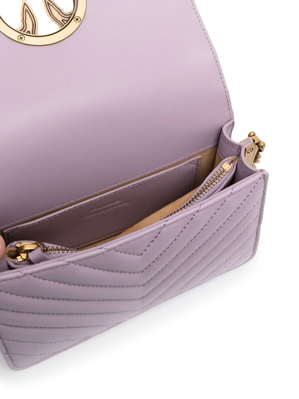 Pinko Love Birds Quilted Crossbody Bag In Irisantique Gold ModeSens