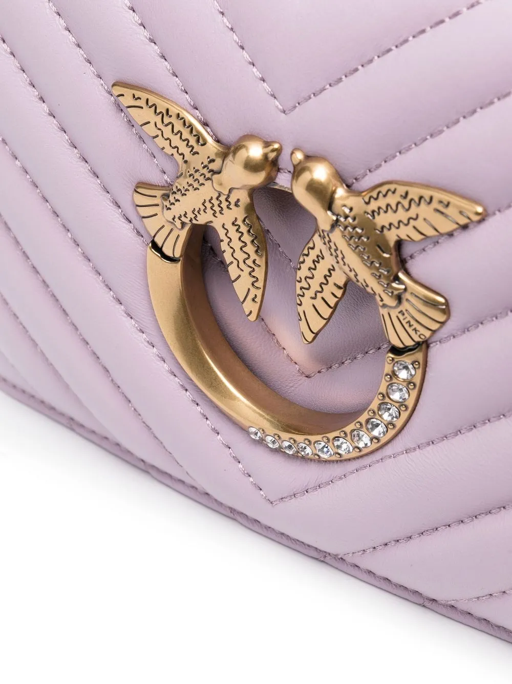 Pinko Love Birds Quilted Crossbody Bag In Irisantique Gold ModeSens