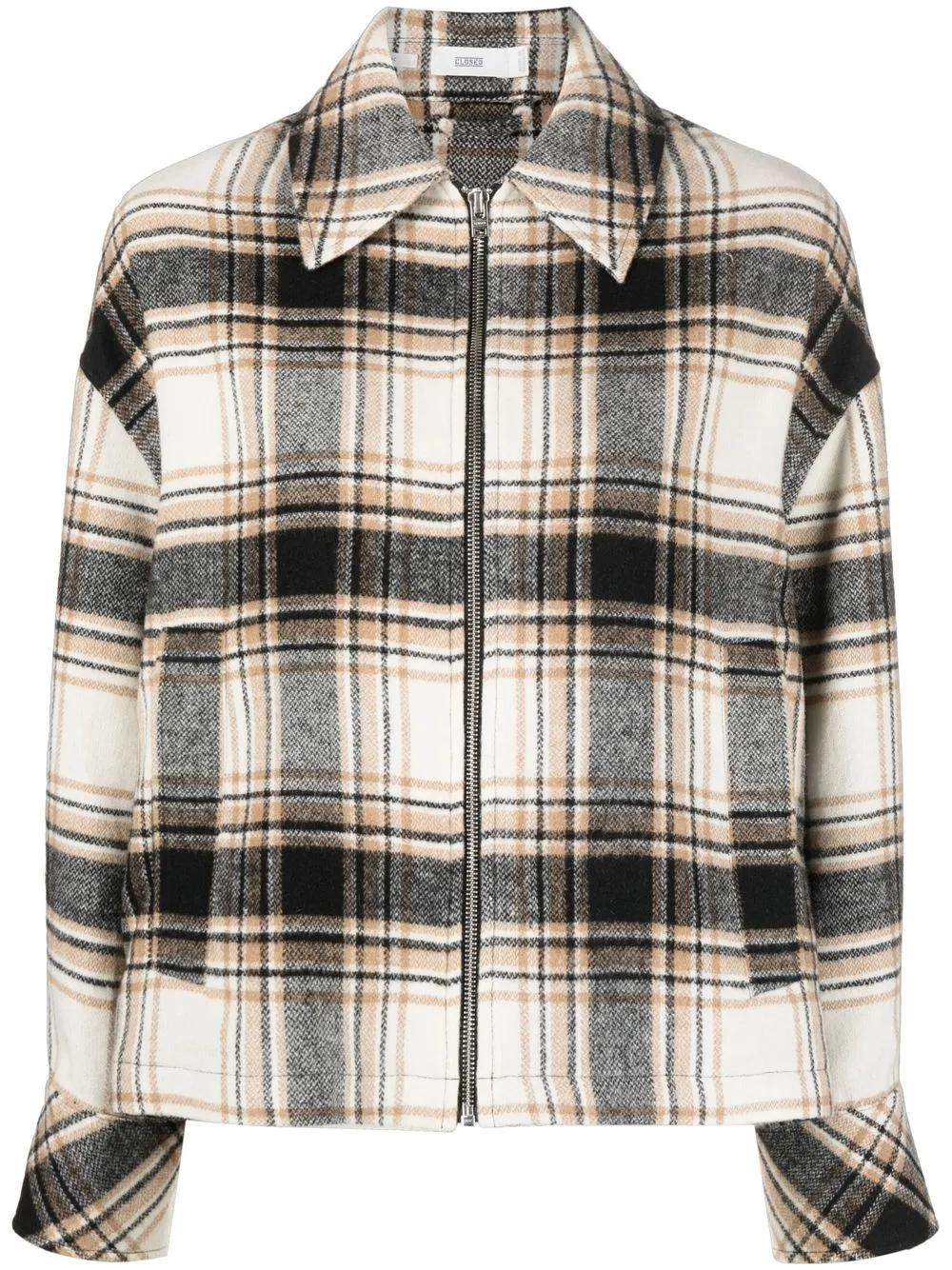 

Closed checked shirt jacket - Brown