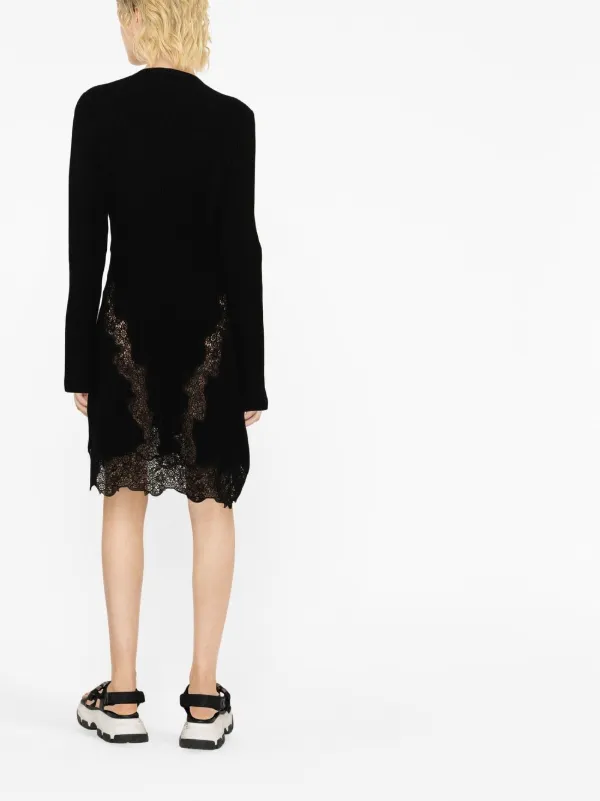 chloe black lace dress Rose & Nancy Lace Detail Tie Waist Maxi Dress