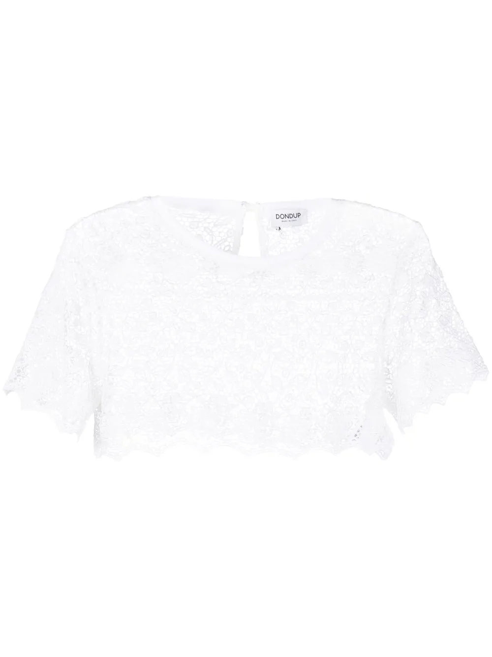 

DONDUP scallop-hem cropped top - White