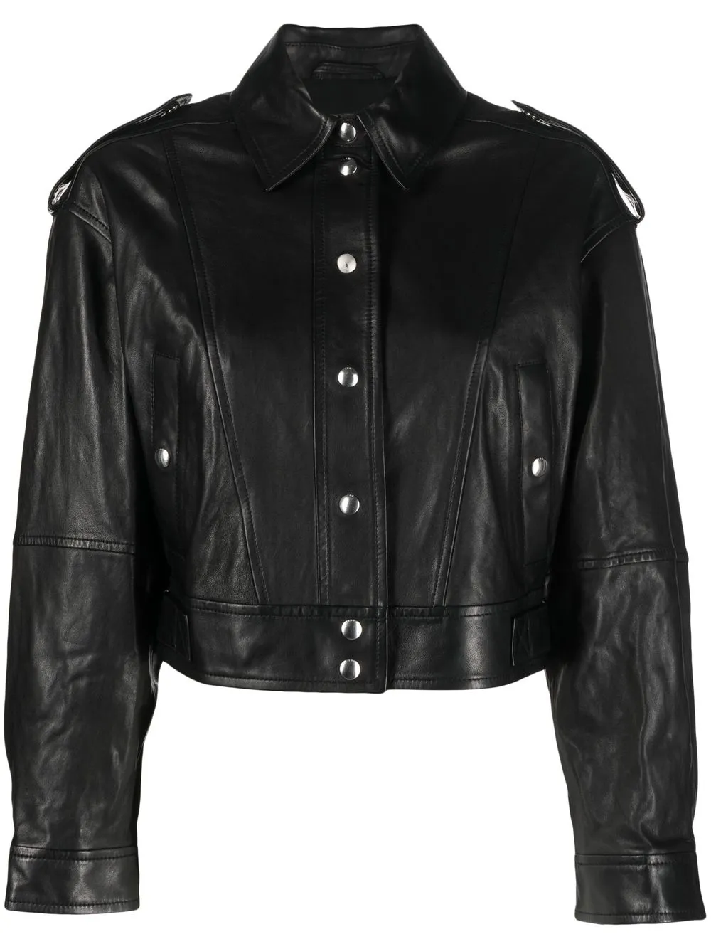 

IRO cropped leather jacket - Black