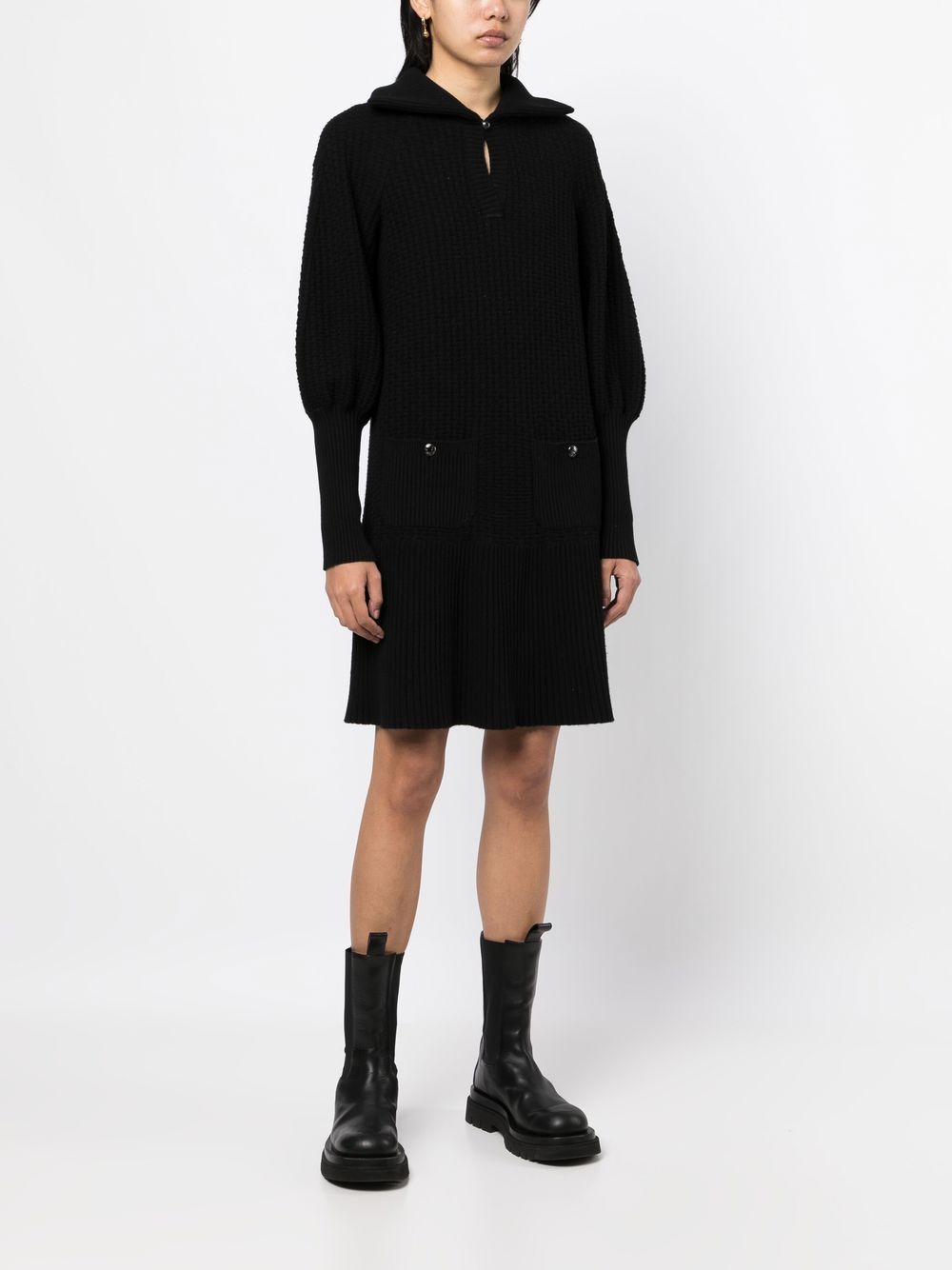 CHANEL long-sleeved knitted dress Women