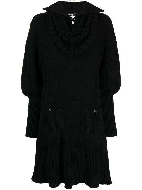 CHANEL long-sleeved knitted dress Women