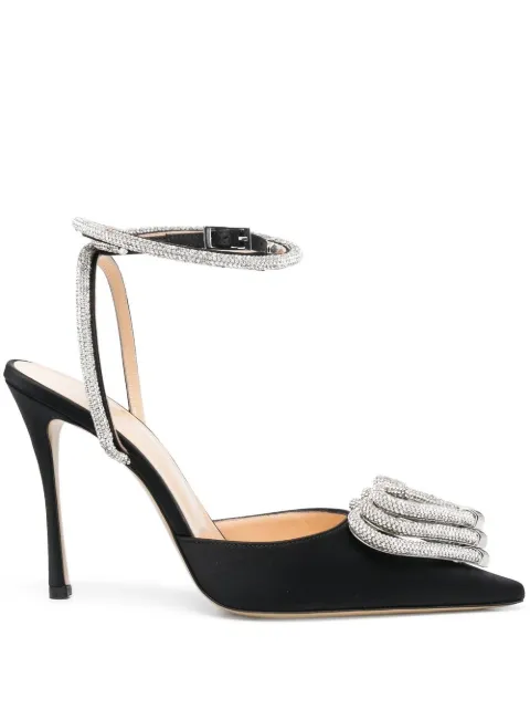 MACH & MACH Triple Heart 110mm satin pumps