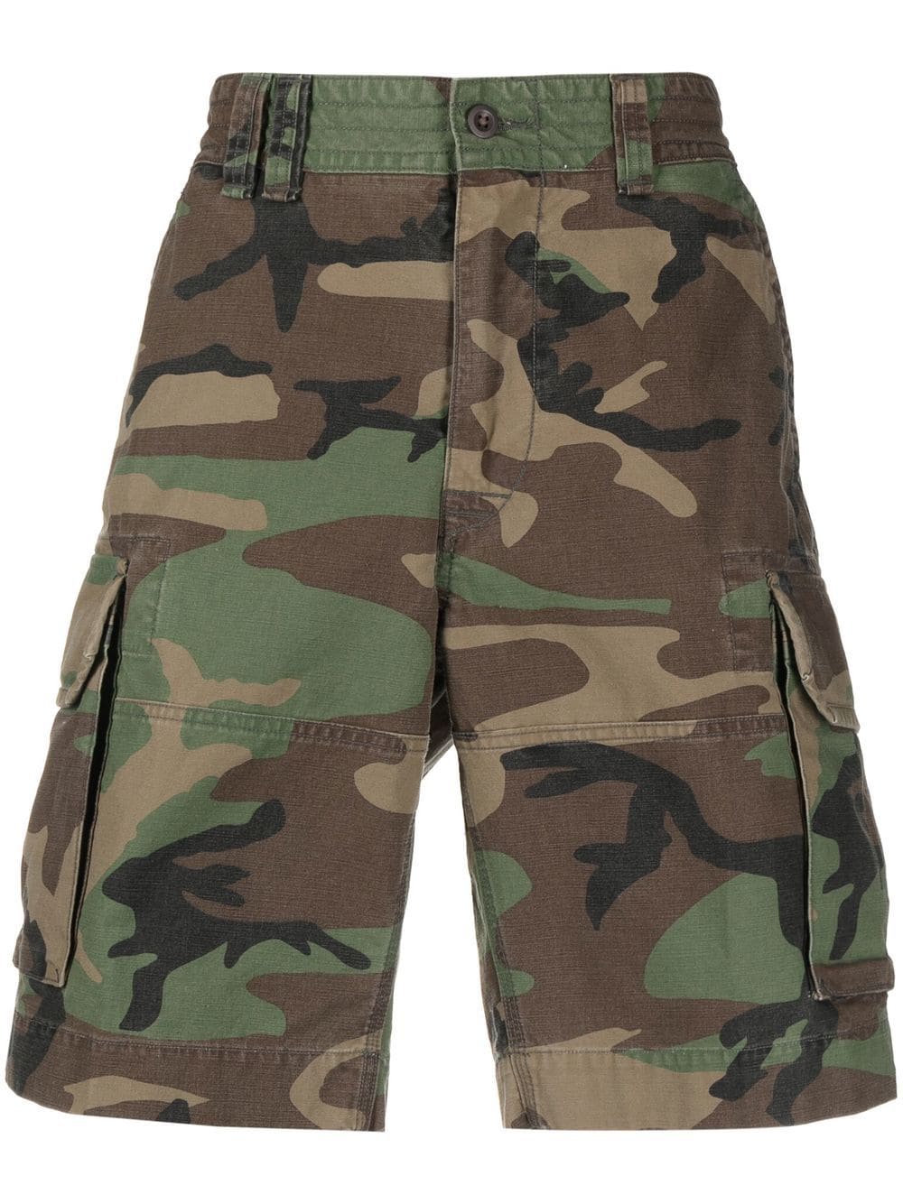 Polo Ralph Lauren Camouflage-print Cotton Cargo Shorts In Verde