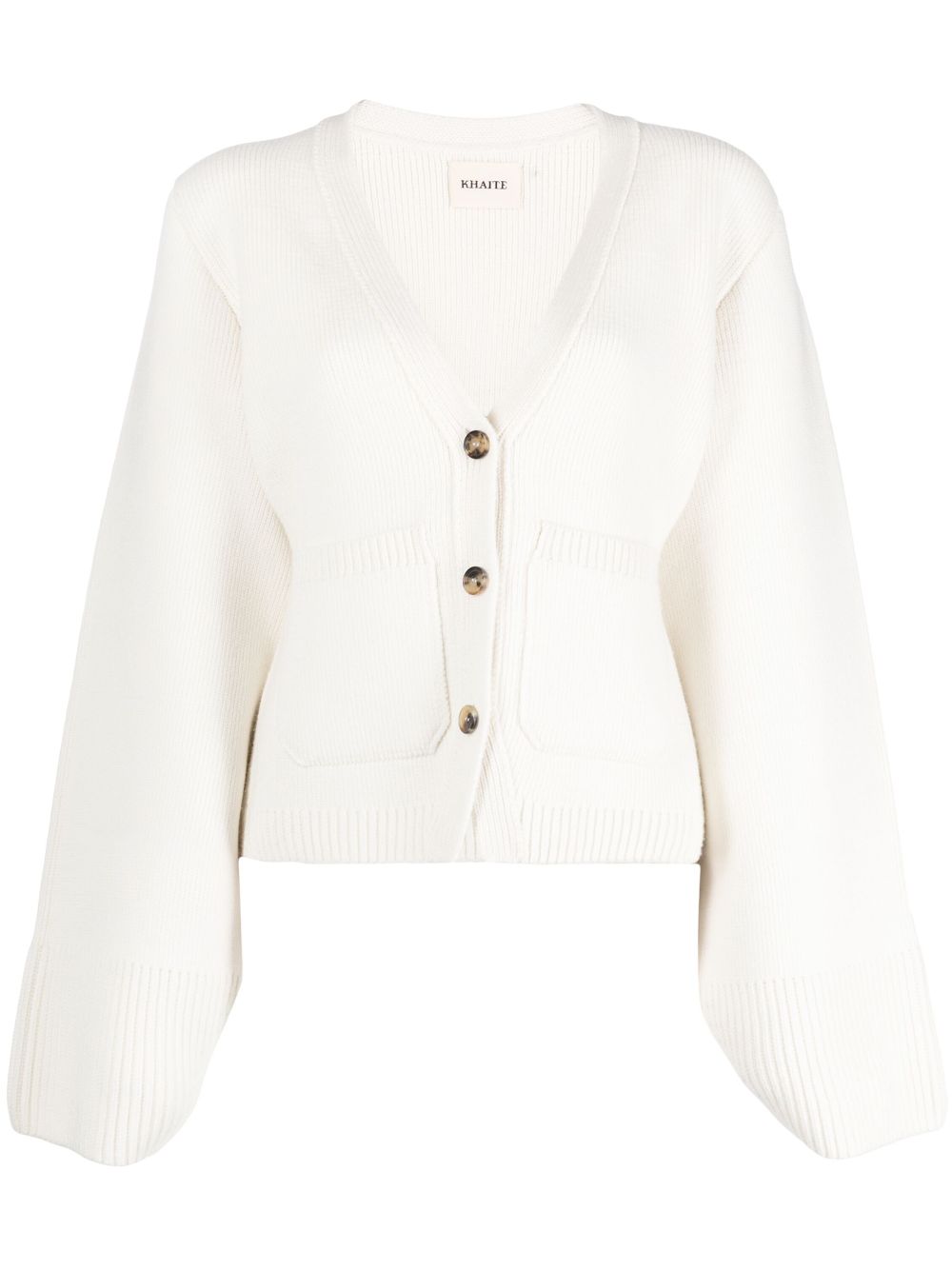 Shop Khaite The Scarlet Cashmere Cardigan In White