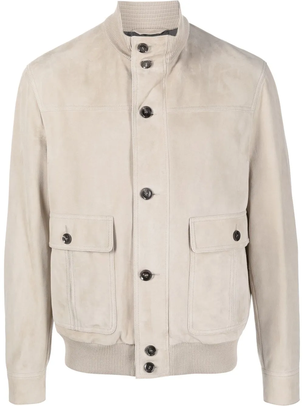 

Brioni stand-up collar leather jacket - 9200 IVORY