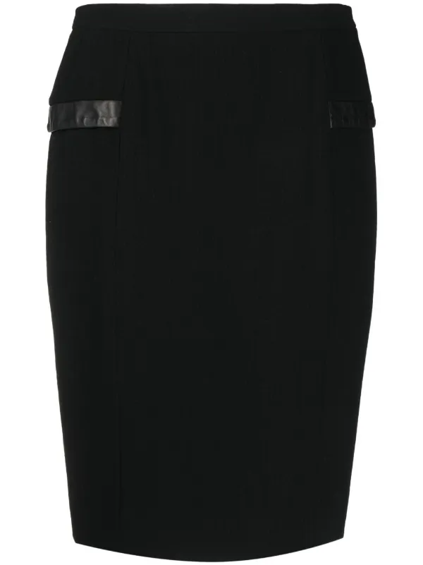Womens leather trim pencil skirt online