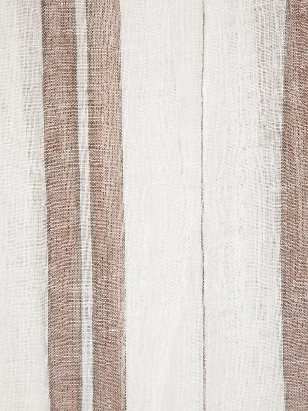 Brunello Cucinelli Striped linen-blend Scarf | White