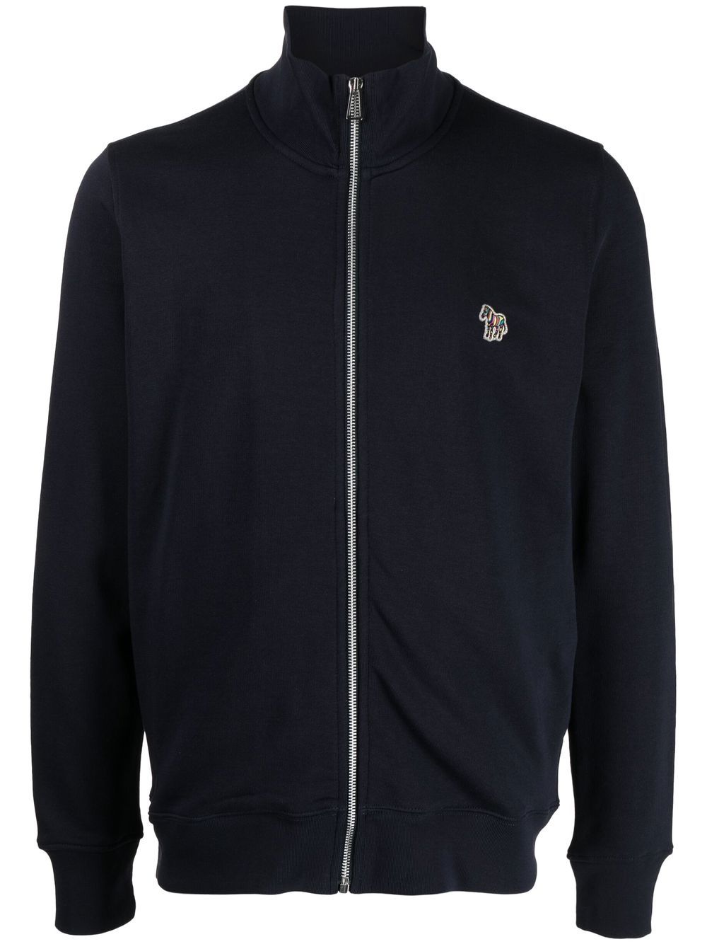 Ps By Paul Smith Logo-patch Funnel Neck Jumper In Blue