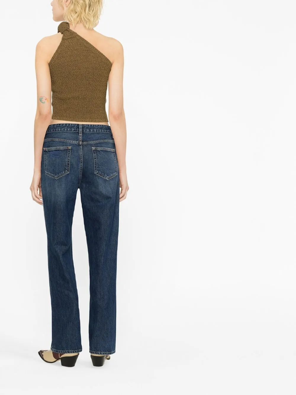 Shop Ganni Wide Leg Jeans In Blue