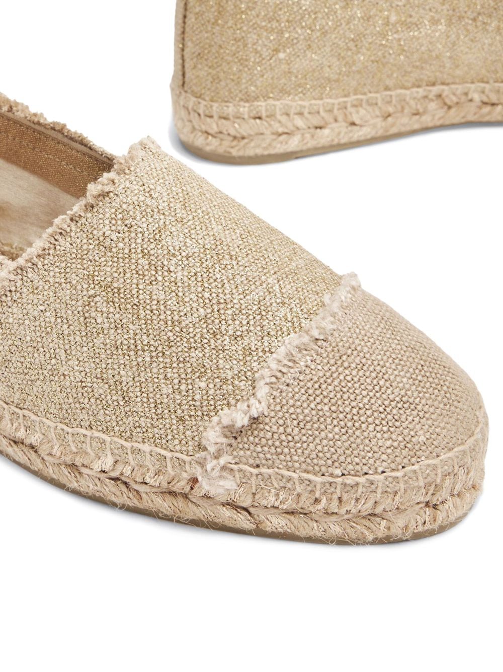 Shop Castaã±er Flat Linen Espadrilles In Nude