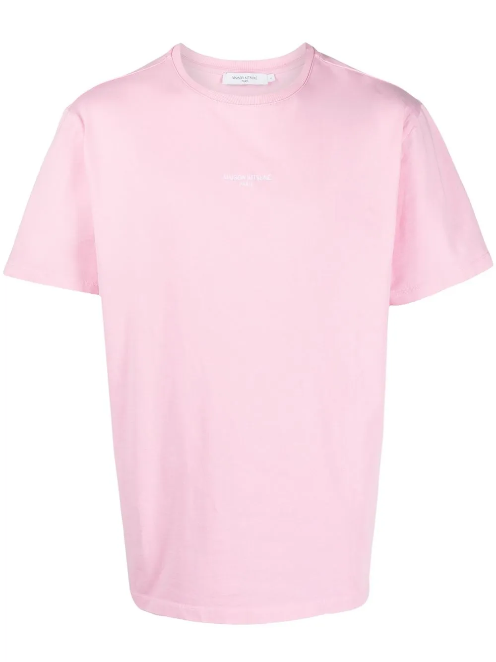 Maison Kitsuné Embroidered Logo Cotton T-shirt In Dusty Rose