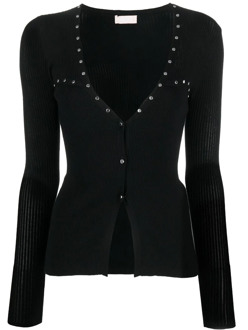 

LIU JO plunging-v-neck knitted cardigan - Black