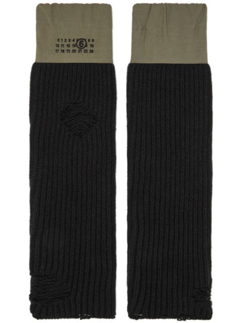 MM6 Maison Margiela numbers-motif arm warmers