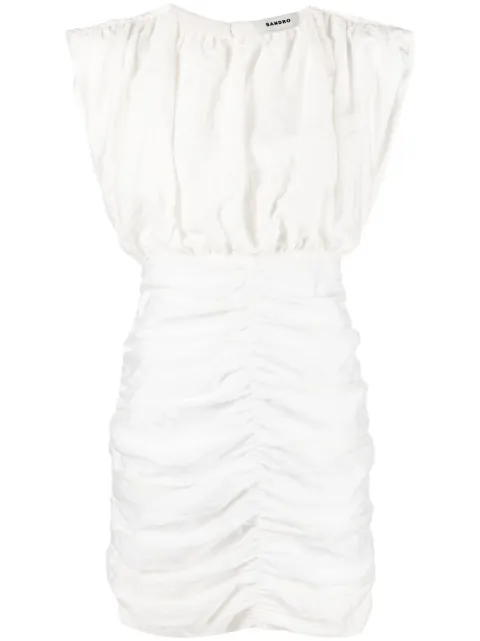 SANDRO sleeveless ruched minidress
