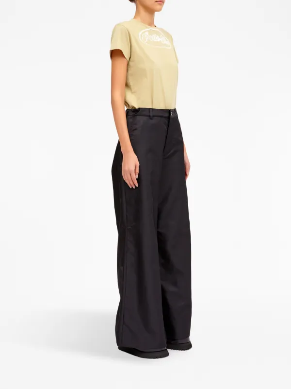 MM6 Maison Margiela single-stitch Logo Flared Trousers - Farfetch