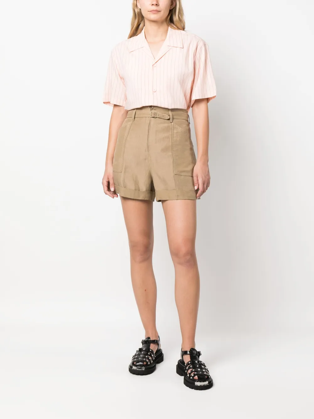 SANDRO high-waisted shorts - Bruin